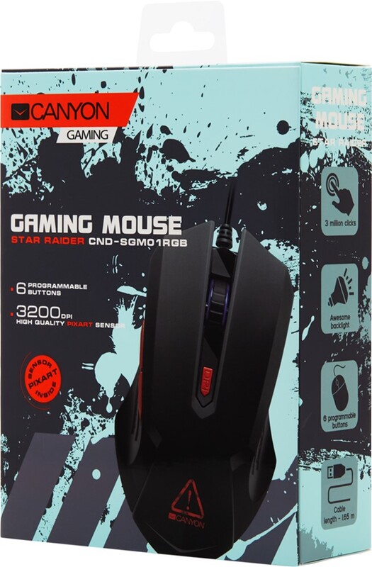 Мышь Canyon Star Raider CND-SGM01RGB Black/Orange
