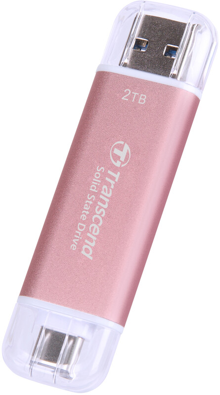 Накопитель внешний SSD USB Type-A/Type-C 2ТB Transcend ESD310P Pink (TS2TESD310P)
