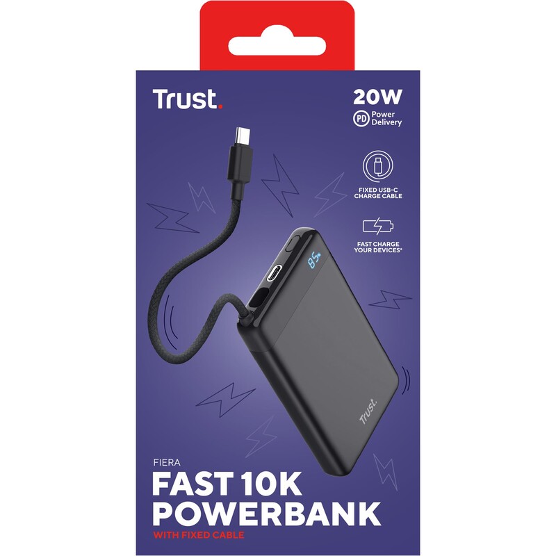 Універсальна мобільна батарея Trust Fiera 10000mAh 20W Black (25880)