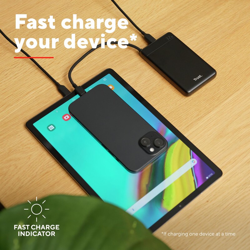 Універсальна мобільна батарея Trust Fiera 10000mAh 20W Black (25880)