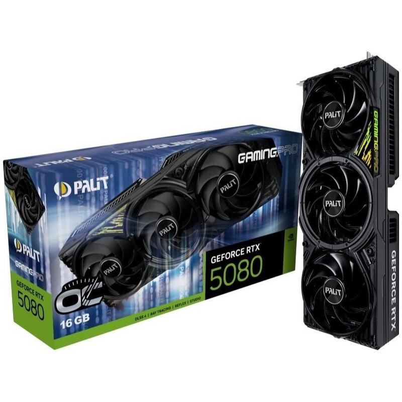 Відеокарта GF RTX 5080 16GB GDDR7 GamingPro OC V1 Palit (NE75080S19T2-GB2031Y)