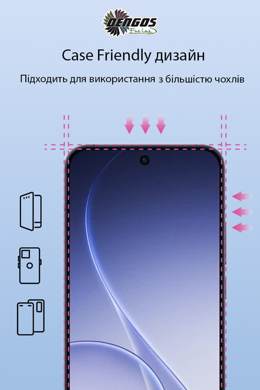 Захисне скло Dengos для Oppo Reno15 Black Full Glue (TGFG-435)