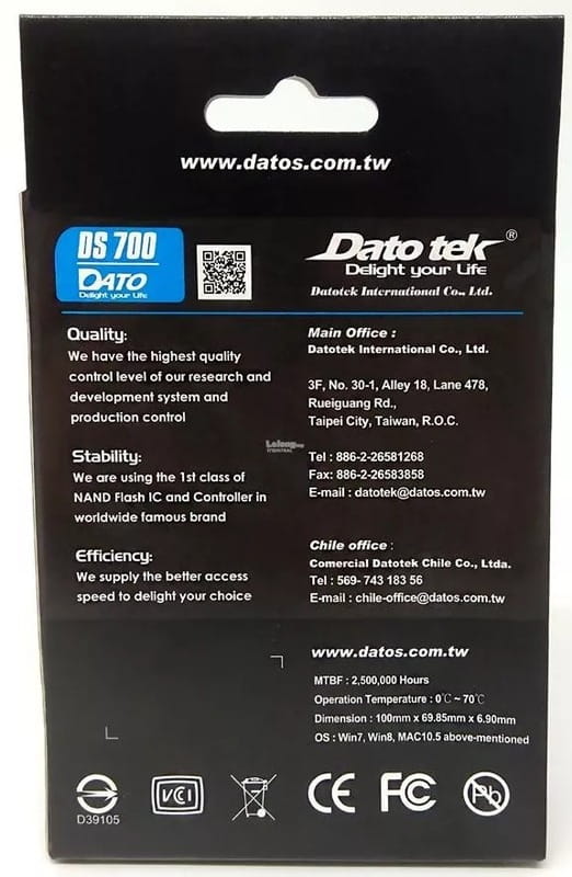 Накопитель SSD  240GB Dato DS700 2.5" SATAIII TLC (DS700SSD-240GB)