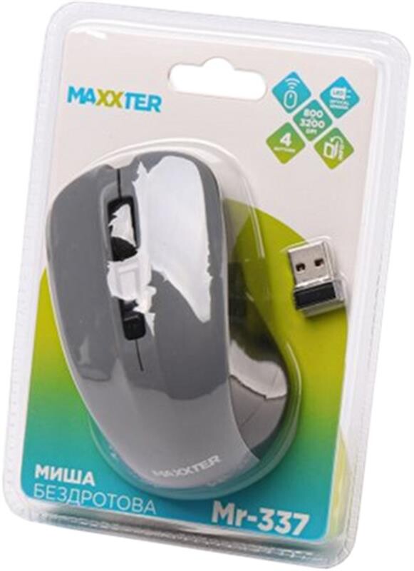 Миша бездротова Maxxter Mr-337-Gr Grey USB