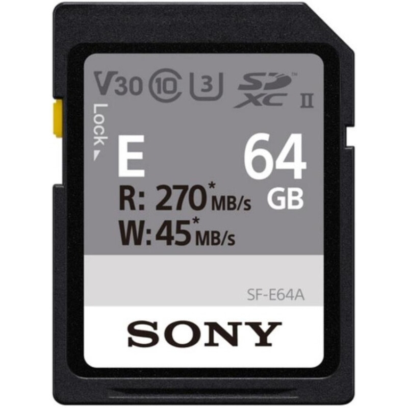 Карта пам`ятi SDXC 64GB UHS-II/U3 Class 10 Sony Entry R270/W45MB/s (SFE64A.ET4)