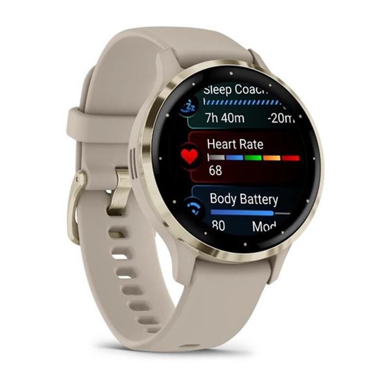Смарт-годинник Garmin Venu 3s Soft Gold Stainless Steel Bezel with French Gray Case and Silicone Band (010-02785-02)