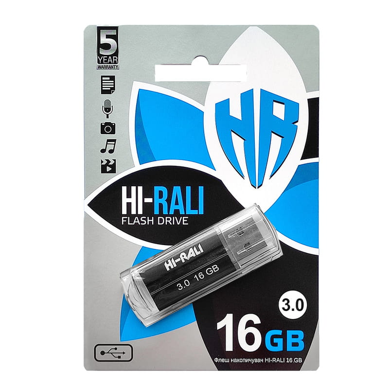Флеш-накопитель USB3.0 16GB Hi-Rali Corsair Series Black (HI-16GB3CORBK)