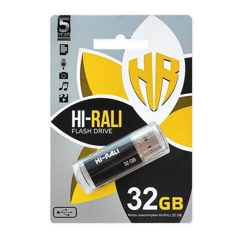 Флеш-накопитель USB 32GB Hi-Rali Corsair Series Black (HI-32GBCORBK)