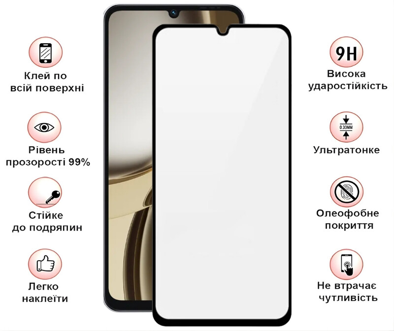 Захисне скло BeCover для Tecno Spark Go 3 (KN3) Black (715166)