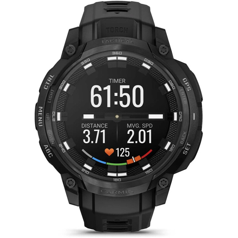 Смарт-годинник Garmin Instinct Crossover AMOLED Tactical Black with Black Silicone (010-03398-42)