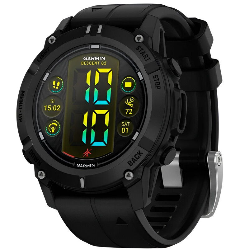 Смарт-годинник Garmin Descent G2 Black with Black Silicone (010-02986-13)