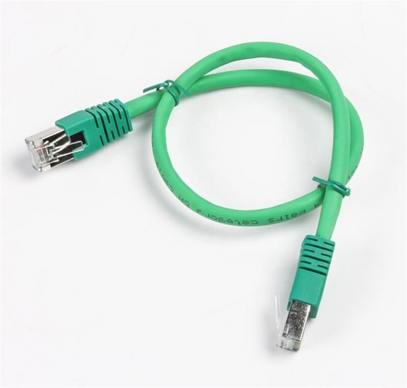 Патч-корд S/FTP Cablexpert (PP6A-LSZHCU-G-0.25M) cat.6a, литой, 50u штекер с защелкой, 0.25м, зеленый
