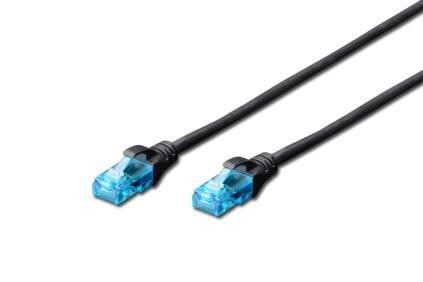 Патч-корд Digitus (DK-1512-010/BL) cat.5e, U/UTP, 1м, AWG 26/7, PVC, черный
