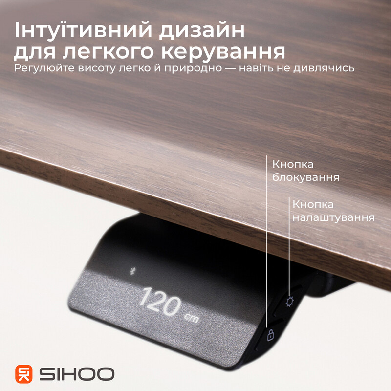 Комп`ютерний стіл Sihoo D07 Walnut/Black (D07B-101/D07J-101-AB)