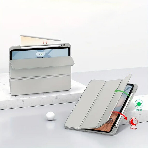Чeхол-книжка BeCover Soft Edge TPU с креплением Apple Pencil для Apple iPad Air 11" M4 2026 Gray (715258)