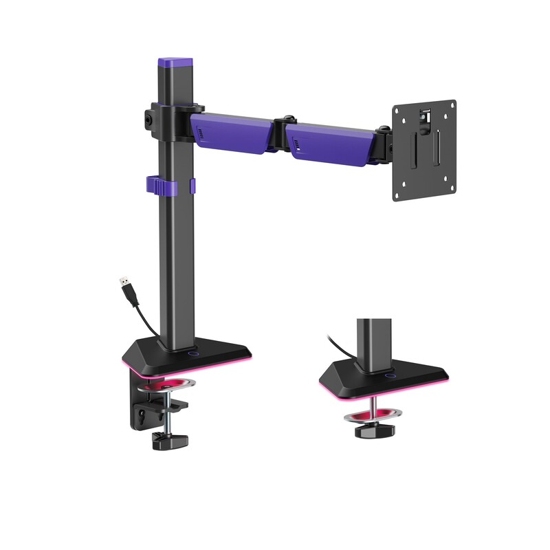Крепление настольное для монитора GamePro RGB 17-40" Black/Violet (MAG101V)
