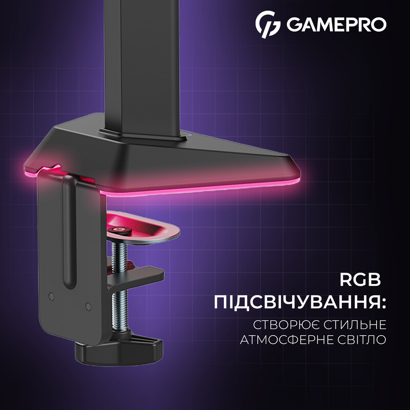 Крепление настольное для монитора GamePro RGB 17-40" Black/Violet (MAG101V)