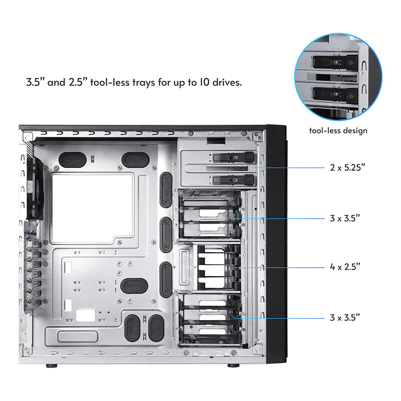 Корпус Chieftec Uni Black без БЖ (BW-01B-OP)