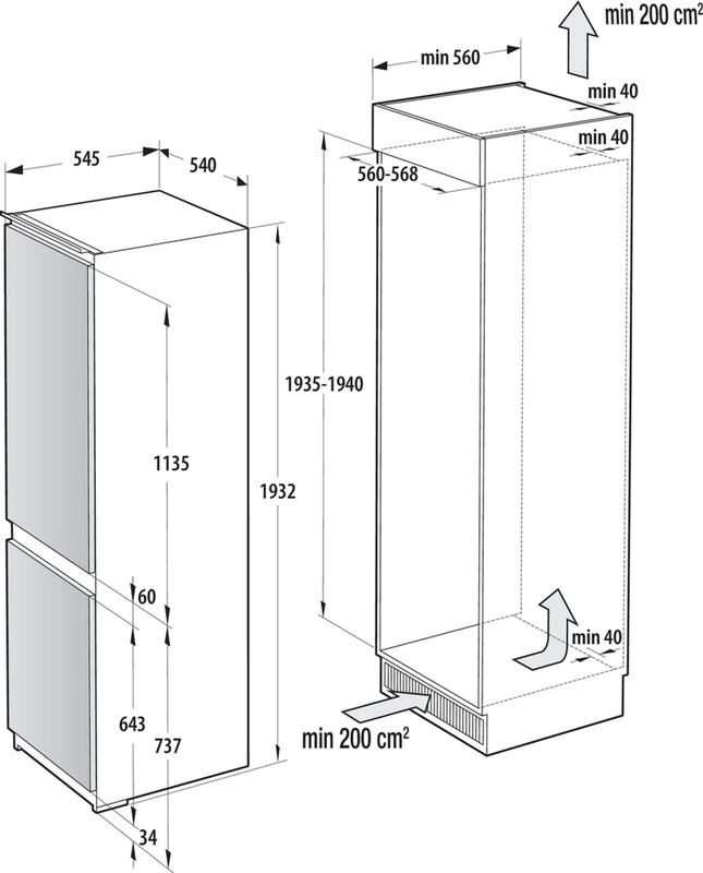 Встраиваемый холодильник Gorenje NRKI519D61WF