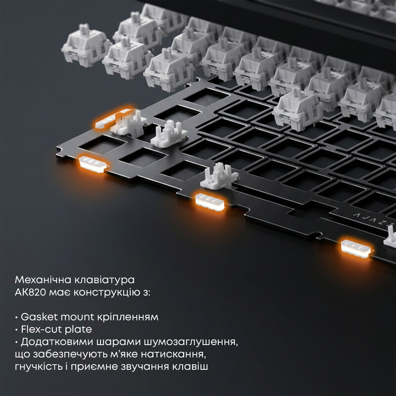 Клавіатура Ajazz AK820 Red Switch Black USB-C (AK820-R-B)