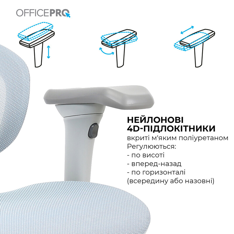 Кресло офисное OfficePro Elite OC950GLB Gray/Light Blue
