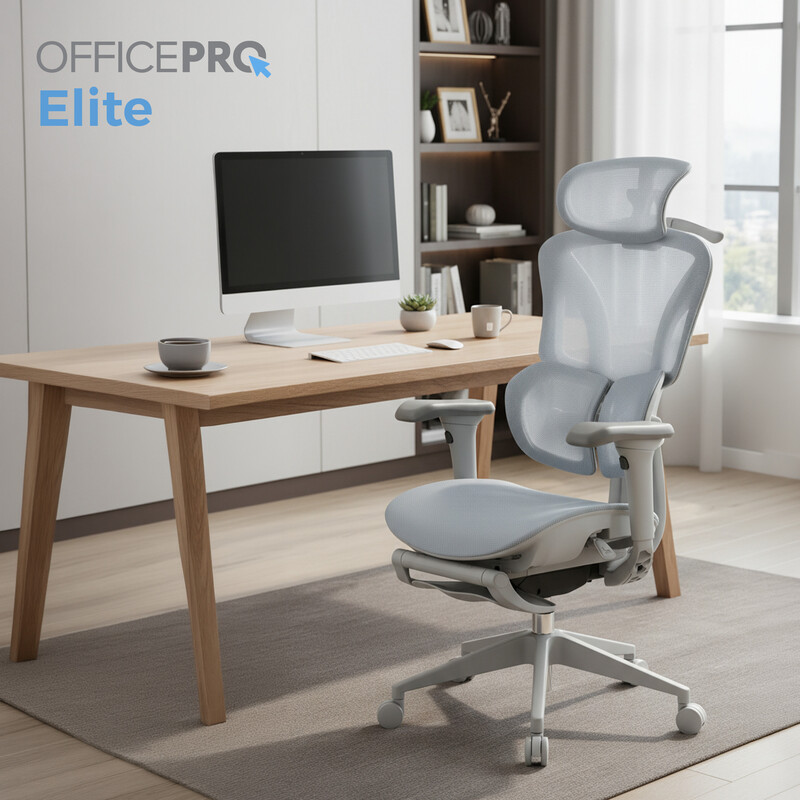 Кресло офисное OfficePro Elite OC950GLB Gray/Light Blue