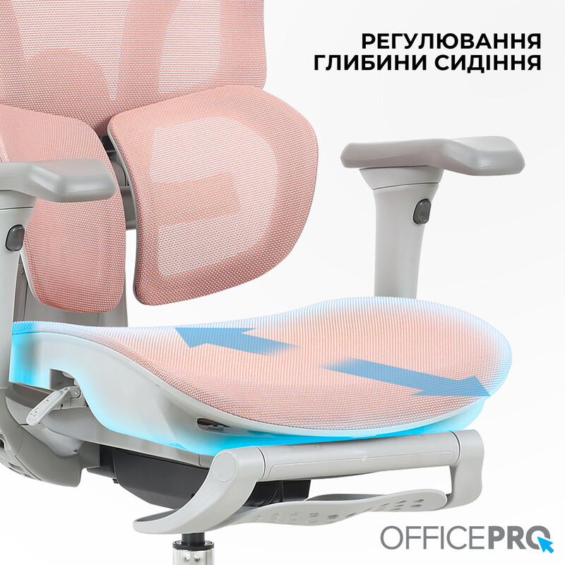 Кресло офисное OfficePro Elite OC950GLP Gray/Light Pink