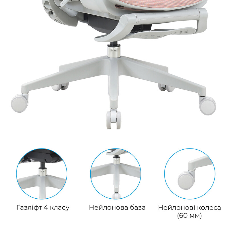 Кресло офисное OfficePro Elite OC950GLP Gray/Light Pink