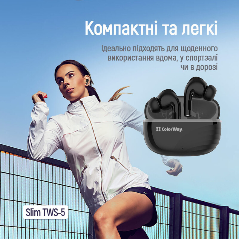 Bluetooth-гарнитура СolorWay Slim TWS-5 Earbuds Black (CW-TWS5BK)