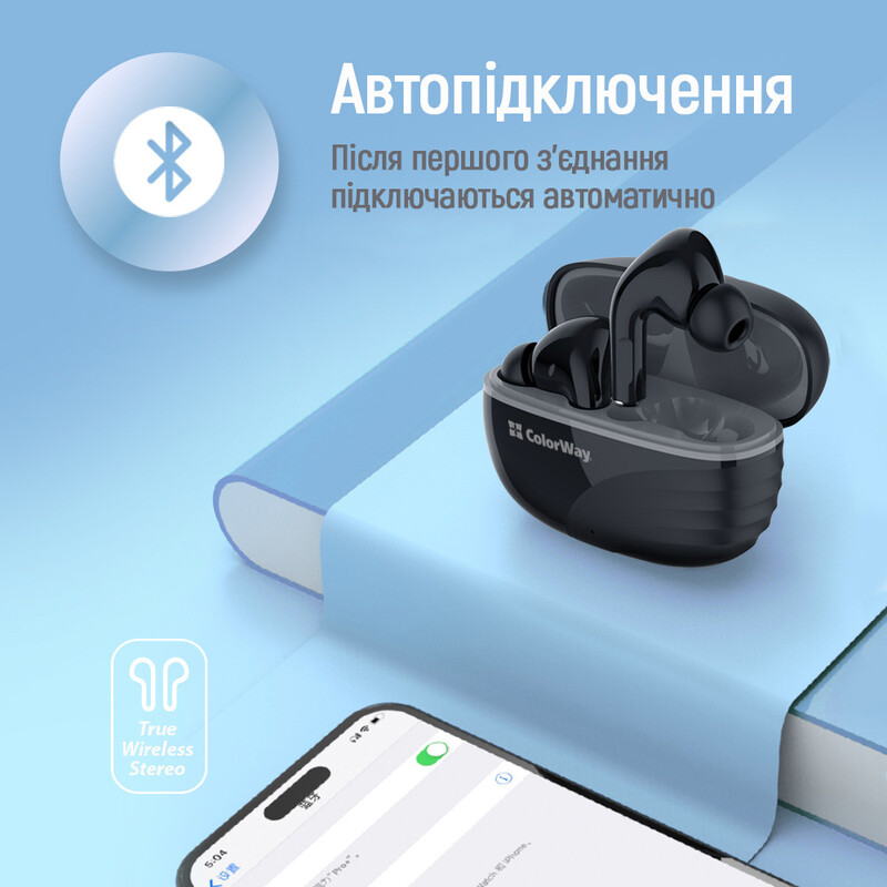 Bluetooth-гарнитура СolorWay Slim TWS-5 Earbuds Black (CW-TWS5BK)