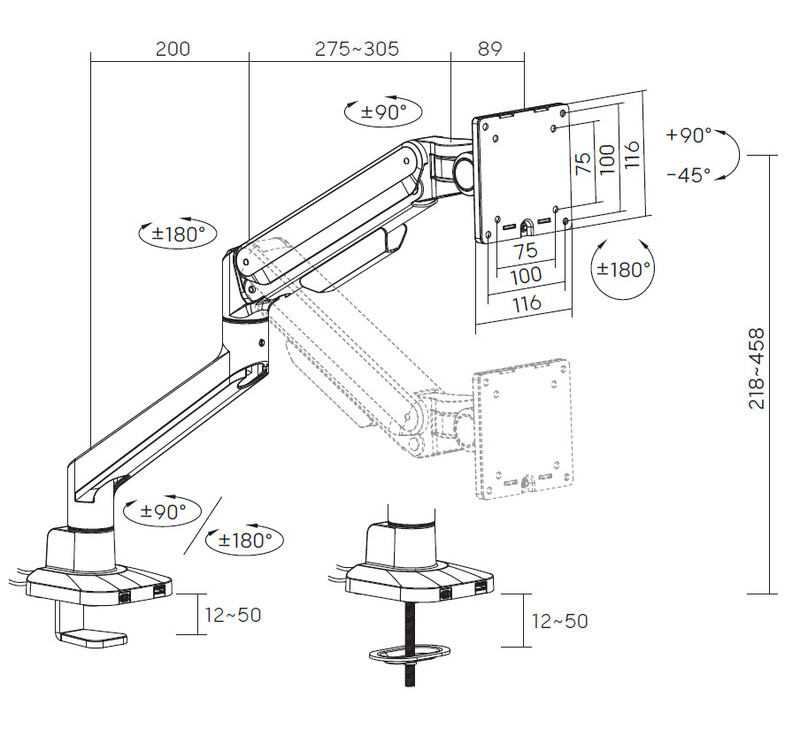Кронштейн OfficePro MA601G 17-40" Gray (VESA100х100)
