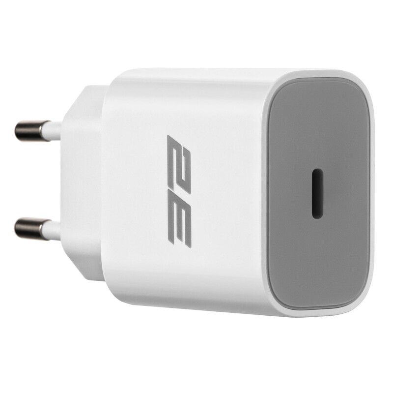 Мережевий зарядний пристрій 2E (1USB 3A) 30W White (2E-WC1USBC30W-W)