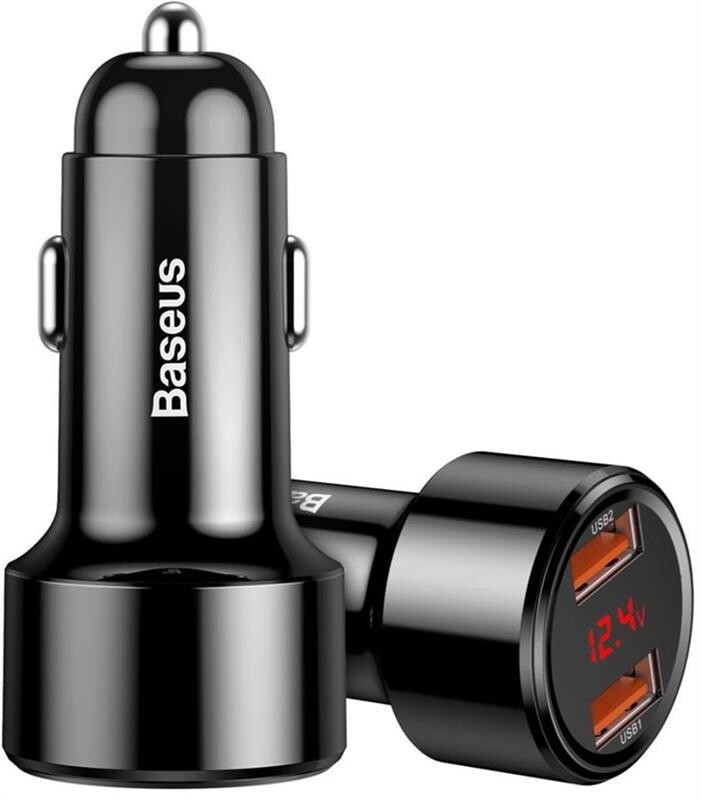 Автомобильное зарядное устройство Baseus Magic (2USB, 6A) QC3.0 Display Black (CCMLC20A-01)