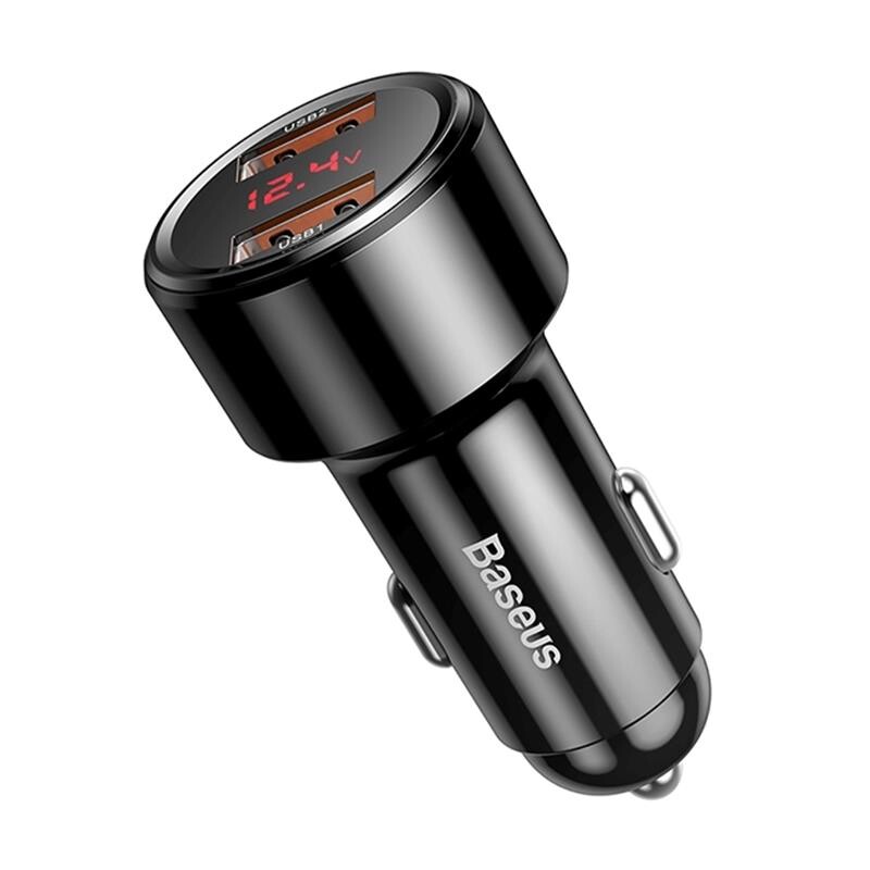 Автомобильное зарядное устройство Baseus Magic (2USB, 6A) QC3.0 Display Black (CCMLC20A-01)