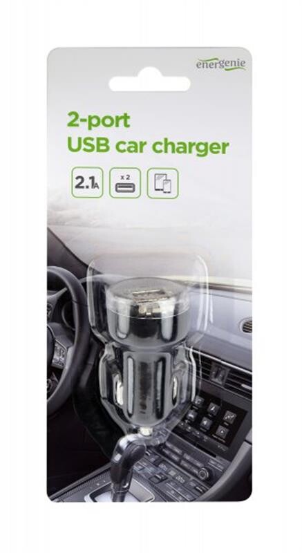Автомобильное зарядное устройство EnerGenie (2USBх2.1A) Black (EG-U2C2A-CAR-02)