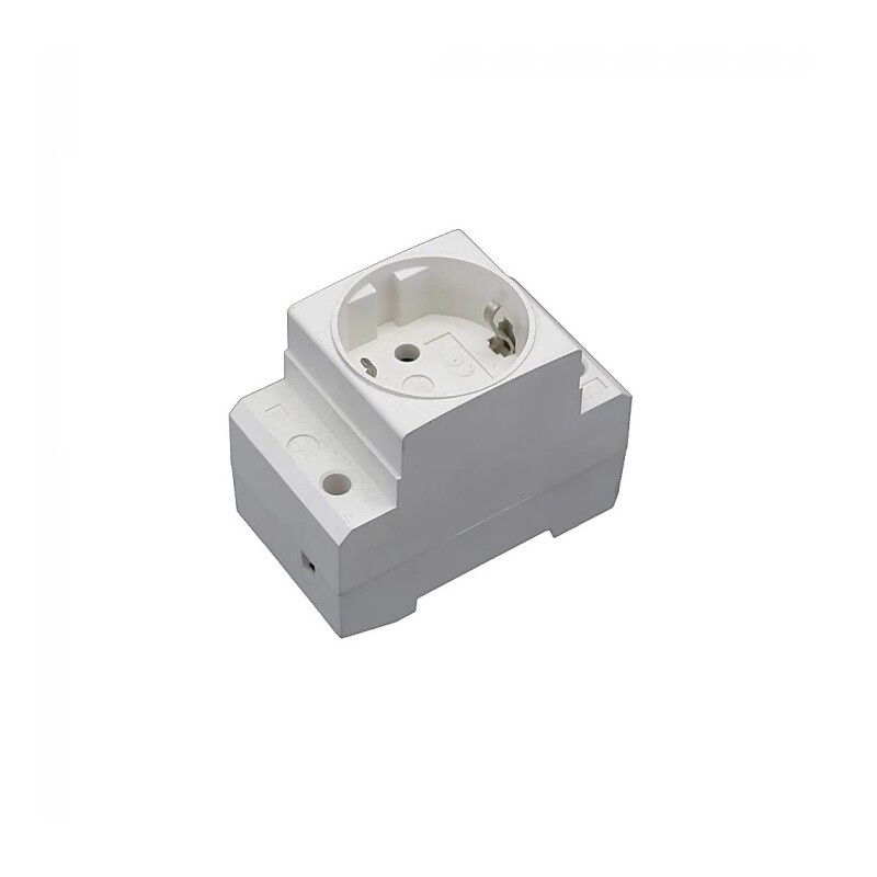 Розетка ELM SO-10E-DIN с заземлением на DIN-рейку 16A Белая (41-0023)