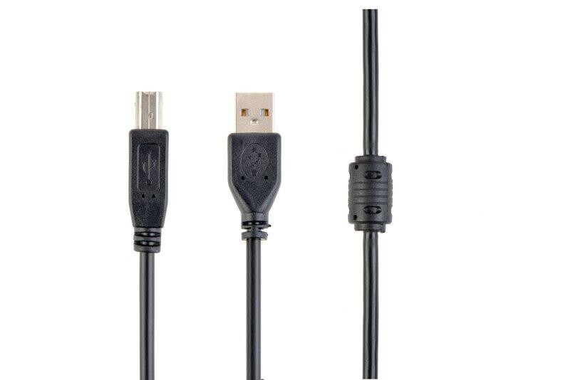 Кабель Cablexpert (CCFB-USB2-AMBM-3M) USB2.0-USB-B, феррит, 3 м, чорний