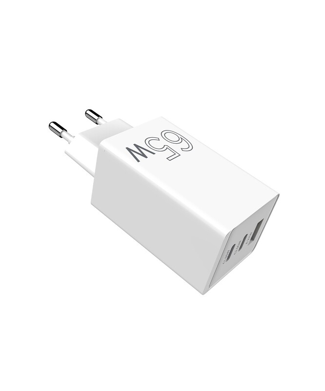Мережевий зарядний пристрій Sigma mobile X-power 65W GaN, PD, QC (2xUSB-C + 1xUSB-A) White (PS65-01)