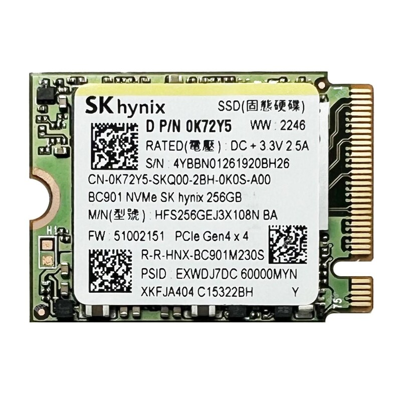 Накопичувач SSD 256GB SK hynix M.2 2230 NVMe PCIe 4.0 x4 (HFS256GEJ3X108N)