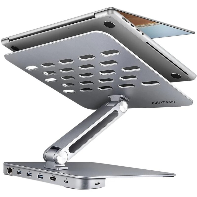 Підставка для ноутбука Axagon HMC-STND USB-C 7 in 1 Silver (HMC-STND)