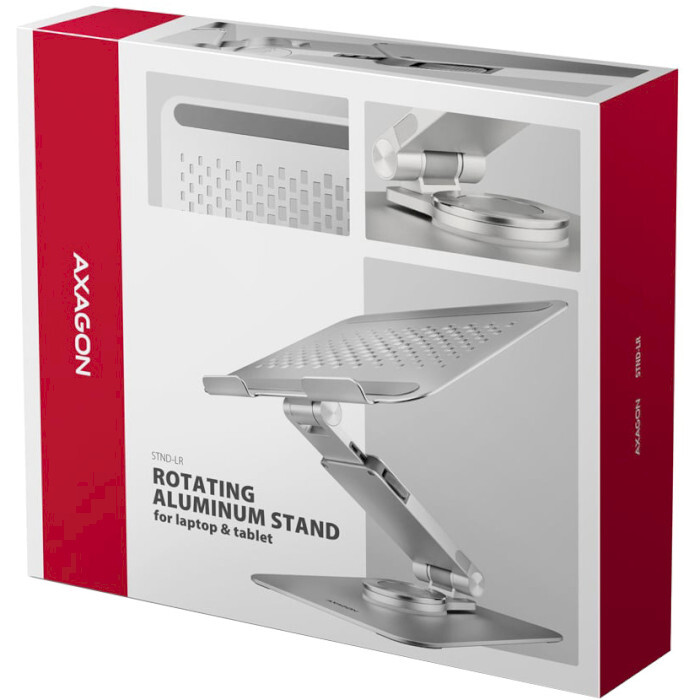 Підставка для ноутбука Axagon Rotating Aluminum Stand for Laptop & Tablet Silver (STND-LR)