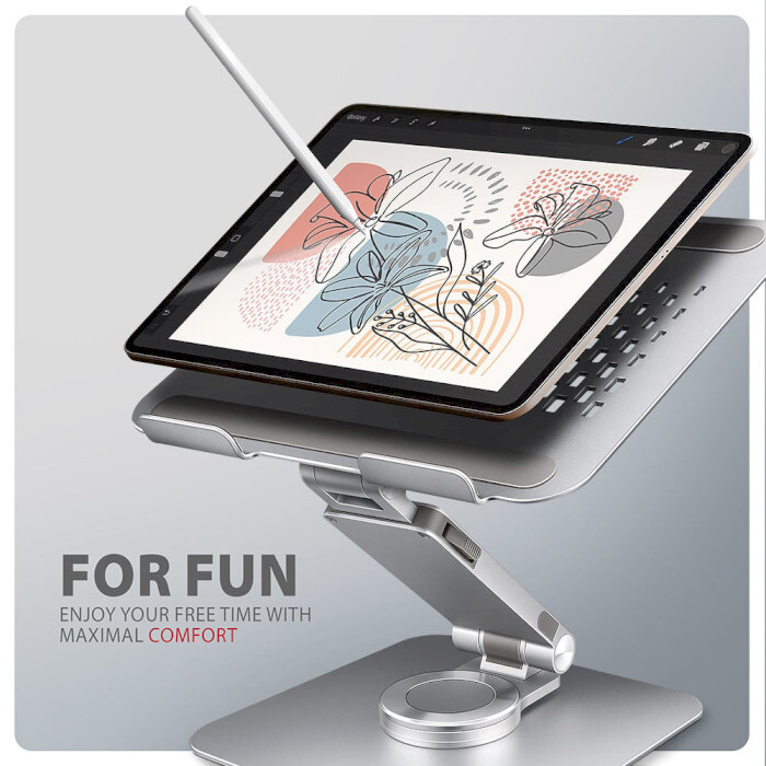 Підставка для ноутбука Axagon Rotating Aluminum Stand for Laptop & Tablet Silver (STND-LR)
