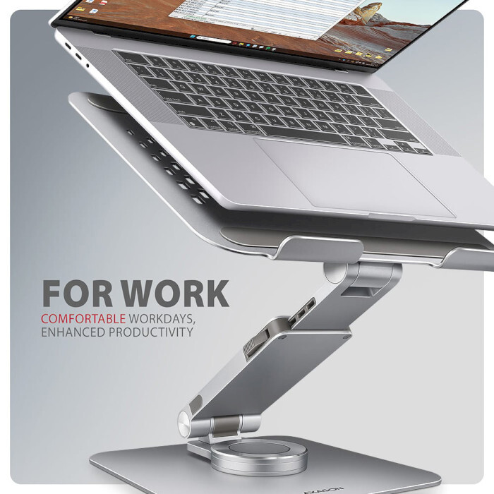 Підставка для ноутбука Axagon Rotating Aluminum Stand for Laptop & Tablet Silver (STND-LR)