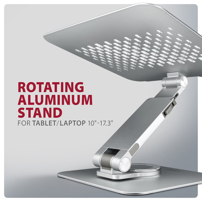 Підставка для ноутбука Axagon Rotating Aluminum Stand for Laptop & Tablet Silver (STND-LR)