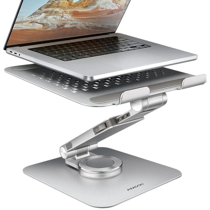 Підставка для ноутбука Axagon Rotating Aluminum Stand for Laptop & Tablet Silver (STND-LR)