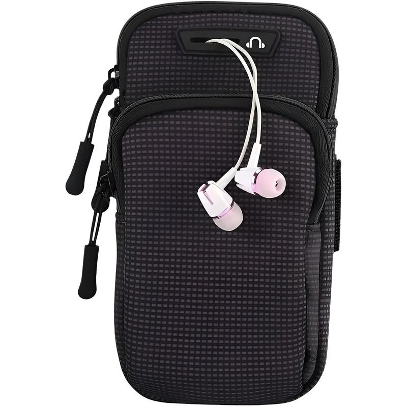 Спортивный чехол на руку BeCover BC0011 6.5" Black (705342) + органайзер для наушников
