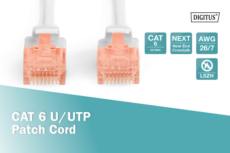 Патч-корд Digitus Cat.6 UTP, 15м, AWG 26/7, Cu, LSZH, сірий (DK-1617-150)