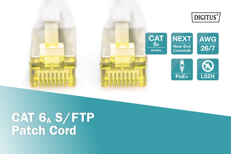 Патч-корд Digitus Cat.6a S/FTP, 30м, AWG 26/7, Cu, LSZH, сірий (DK-1644-A-300)