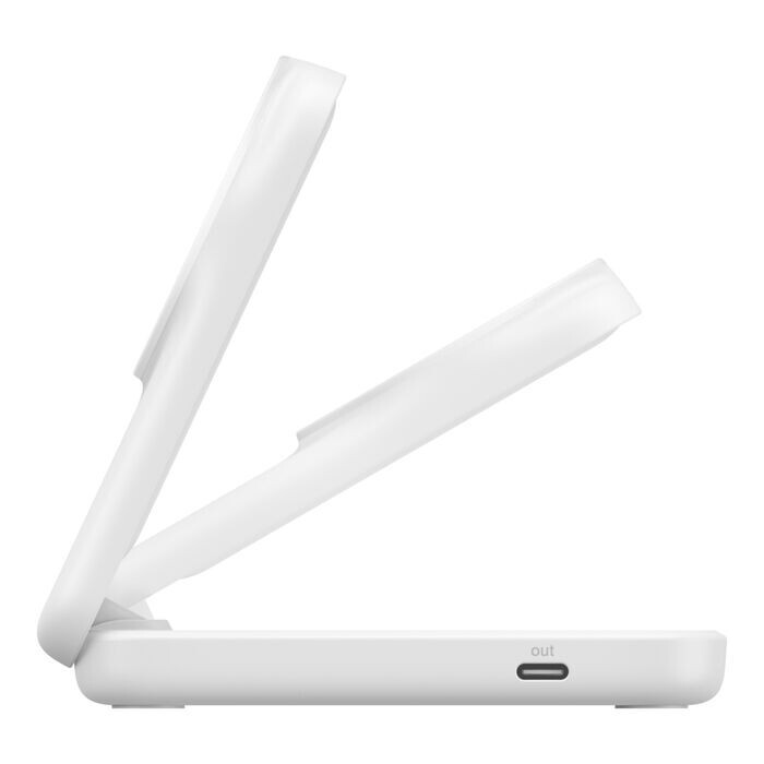 Бездротовий зарядний пристрій Belkin UltraCharge 2-in-1 Foldable Magnetic Charger with Qi2 25W White (WIZ039KQWH)
