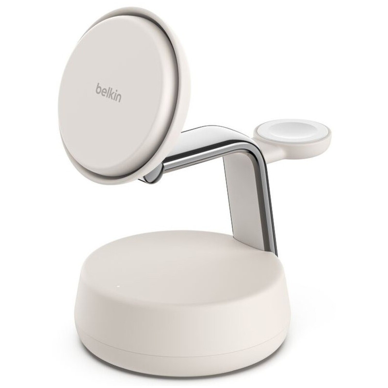 Бездротовий зарядний пристрій Belkin UltraCharge Pro 3-in-1 Magnetic Charging Dock with Qi2 25W Sand (WIZ040KQSD)